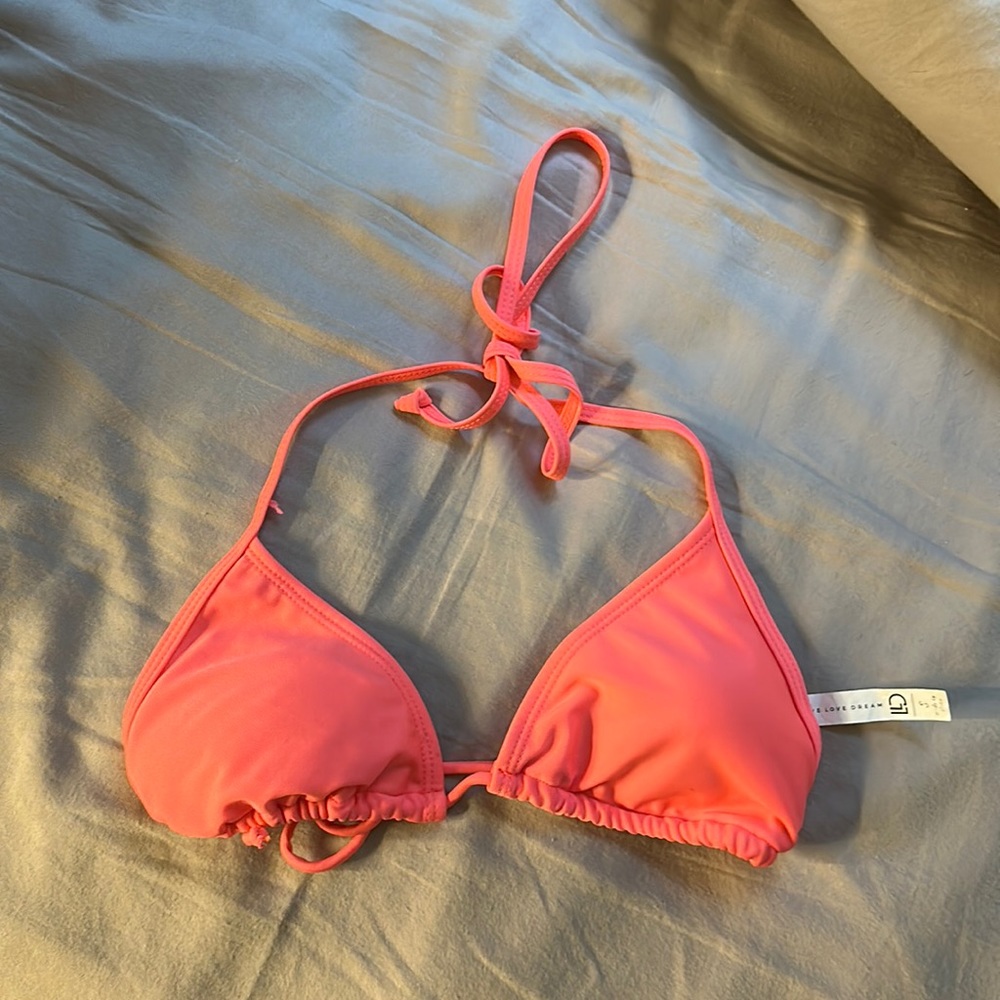 Neon pink bikini top from Aeropostale